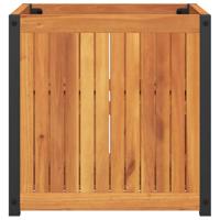Plantenbak 45x45x44 cm massief acaciahout en staal - thumbnail