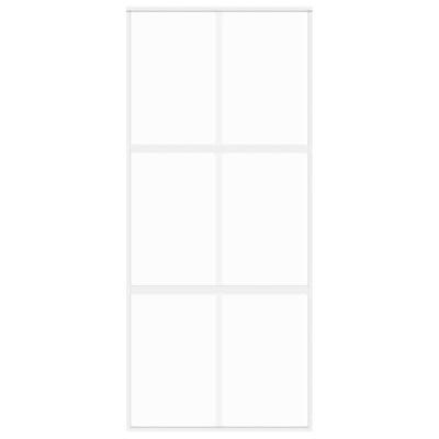 VidaXL Schuifdeur 90x205 cm gehard glas en aluminium wit