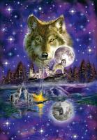 Wolf in het Maanlicht Puzzel 1000 Stukjes - thumbnail