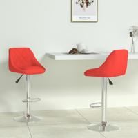 Barstoelen 2 st kunstleer rood - thumbnail
