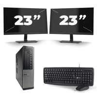 Dell Optiplex 7010 Desktop - Intel Core i7-3e Generatie - 16GB RAM - 256GB SSD - Windows 10 + 2x 23 inch Monitor - thumbnail