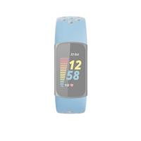 Hama Fitbit horlogeband 22 mm (verstelbare reservearmband voor smartwatch Fitbit Charge 5, sportarmband, ademend om te wisselen, siliconen wisselarmband, roestvrij stalen drukknop) blauw/grijs - thumbnail