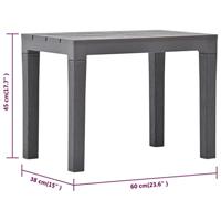 VidaXL Tuintafel met 2 banken kunststof bruin - thumbnail