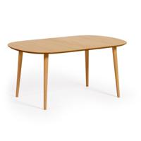 Kave Home Oqui eettafel uitschuifbaar 160/260x100 cm eiken fineer - thumbnail