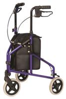 Lichtgewicht aluminium 3-wiel Rollator blauw - thumbnail