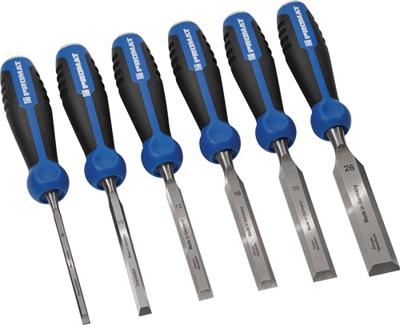 Promat/Tecwerk Steekbeitelset | 6,10,12,16,20,26 mm | 2-componentengreep met slagkop | 6-delig | doos - 4000815373