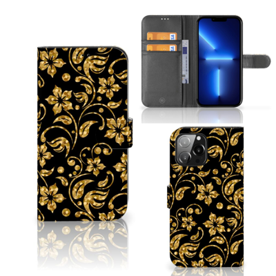 iPhone 13 Pro Max Hoesje Gouden Bloemen iPhone 13 Pro Max Hoesje Gouden Bloemen