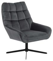 Sohome Draaifauteuil 'Nela' Velvet, kleur Donkergrijs - thumbnail