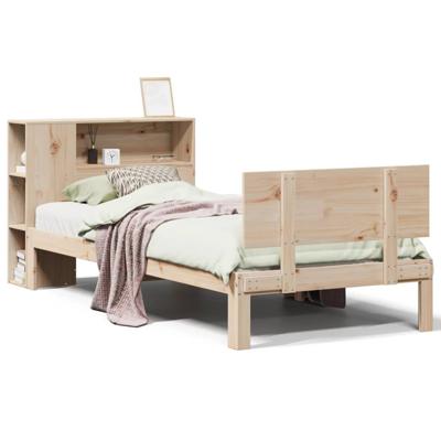 Bed met boekenkast zonder matras massief grenenhout 100x200 cm - thumbnail