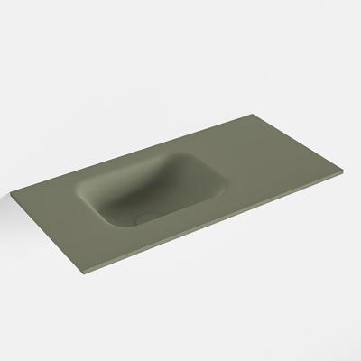 MONDIAZ LEX Army solid surface inleg wastafel voor toiletmeubel 60cm. Positie wasbak links
