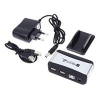 Frans stopcontact, USB 2.0-poorten, externe hub 7 met meerdere stekker, netstekker, voor laptop - thumbnail