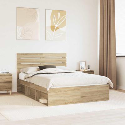 Bedframe Sonoma Eiken 150 x 200 cm Massief grenenhout