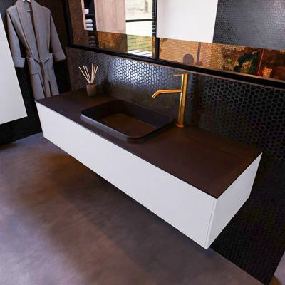 Badkamermeubelset Mondiaz Erin 150 cm met 1 Lade met RIDGE Wastafel Midden Urban met 1 kraangat Greeploos Mat Cale Badkamermeubelset Mondiaz Erin 150 cm met 1 Lade met RIDGE Wastafel Midden Urban met 1 kraangat Greeploos Mat Cale