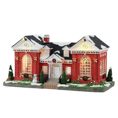 Lemax public library verlicht kersthuisje Norman Rockwell 2023