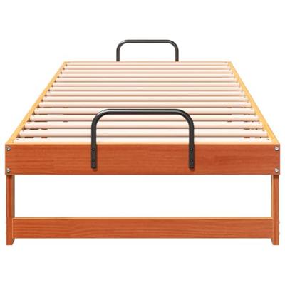 Bedframe met Draaghandvatten Bruin Massief grenenhout