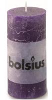 Bolsius Stompkaars Rustiek Paars 100/50 mm - thumbnail