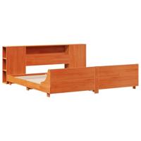 Bedframe zonder matras massief grenenhout wasbruin 180x200 cm - thumbnail