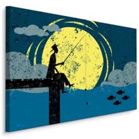 Schilderij - Nachtelijk Vissen, premium Print - thumbnail