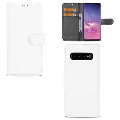Samsung Galaxy S10 Hoesje Wit met Pasjeshouder Samsung Galaxy S10 Hoesje Wit met Pasjeshouder