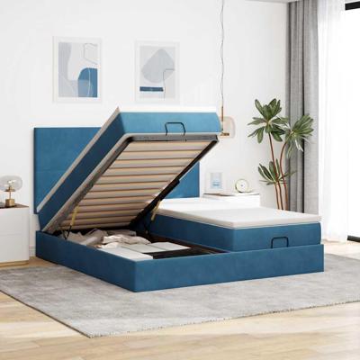 Ottoman bed met matrassen en LED's 160x200cm fluweel