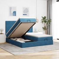 Ottoman bed met matrassen en LED's 160x200cm fluweel - thumbnail