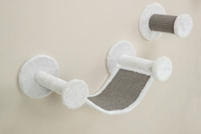 TRIXIE KATTEN KLIMSET VOOR AAN DE MUUR 4 KLIMPLEKKEN WIT / GRIJS 78X30X30 CM TRIXIE KATTEN KLIMSET VOOR AAN DE MUUR 4 KLIMPLEKKEN WIT / GRIJS 78X30X30 CM