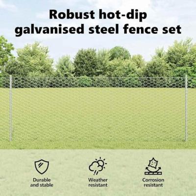 VidaXL Hek met paal zilver 0,8 x 10 m staal