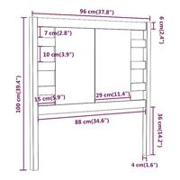 Hoofdbord 96x4x100 cm massief grenenhout grijs - thumbnail
