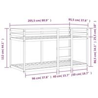 Stapelbed massief grenenhout wasbruin 90x200 cm - thumbnail