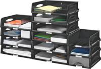 Leitz brievenbak voor ft A4 dwars zwart - thumbnail