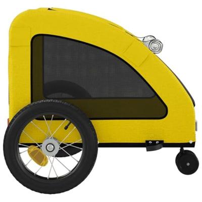 VidaXL Hondenfietstrailer oxford stof en ijzer geel - thumbnail