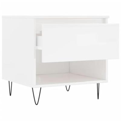 Salontafels 2 st 50x46x50 cm bewerkt hout hoogglans wit