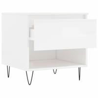 Salontafels 2 st 50x46x50 cm bewerkt hout hoogglans wit - thumbnail