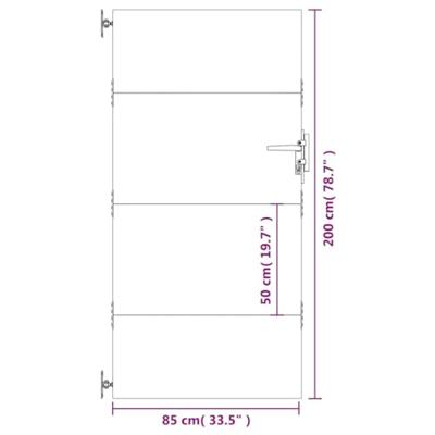 Poort 85x200 cm cortenstaal