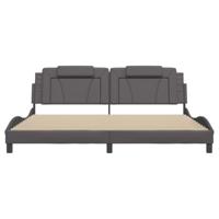 Bedframe met LED-verlichting kunstleer grijs 200x200 cm - thumbnail