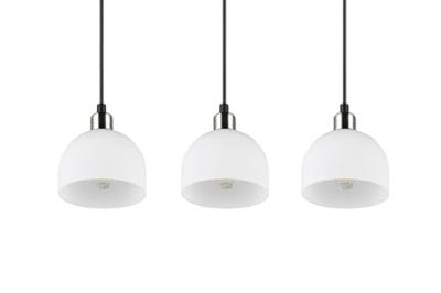 Trio Nikkel hanglampMolly 3-lichts wit glas - R31863007