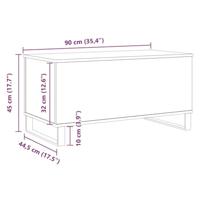 Salontafel 90x44,5x45 cm bewerkt hout artisanaal eikenkleurig - thumbnail
