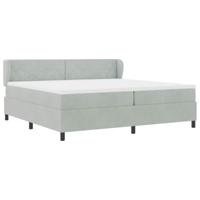 Boxspringbed met donkergrijs fluwelen matras 80x200 cm - thumbnail