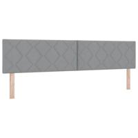Boxspringbed met Matras Lichtgrijs 200 x 200 cm Stof - thumbnail