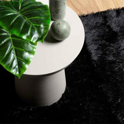 Hoogpolig vloerkleed NAVARRA 240x240 cm polyester zwart