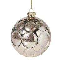 Kerstbal relief - champagnekleurig - thumbnail