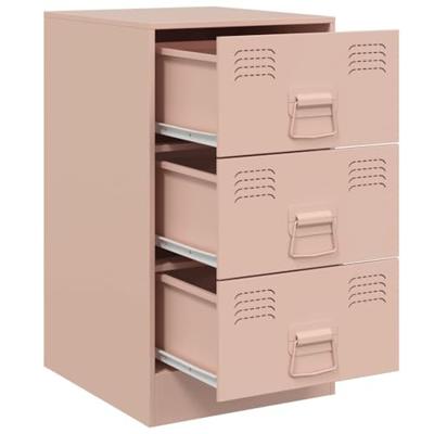 Nachtkastjes 2 st 34,5x39x62 cm staal roze