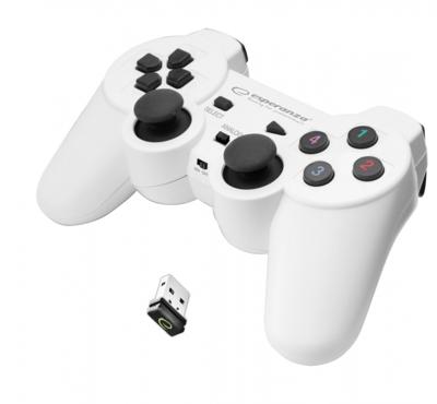 Esperanza EGG108W game controller Zwart, Wit RF Gamepad Analoog/digitaal PC, Playstation 3