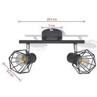 VidaXL Plafondlamp met 2 led&apos;s industriële stijl zwart - thumbnail