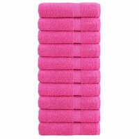VidaXL Handdoeken solund 10 st 600 g/m² 50x100 cm roze - thumbnail