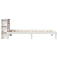 Bed met boekenkast zonder matras grenenhout wit 90x190 cm - thumbnail