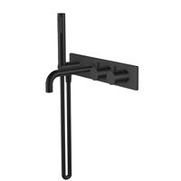 Wiesbaden Bad Thermostaatkraan Inbouw Style 2-knops Mat Zwart - thumbnail