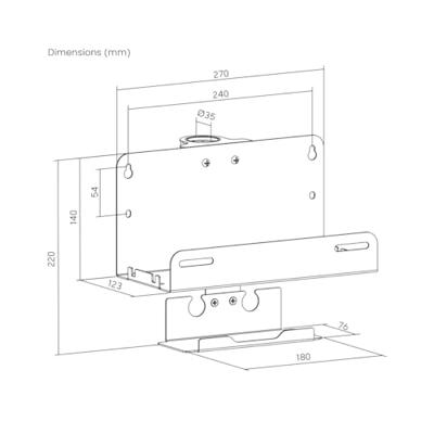 My Wall Media-Player houder Zwart