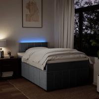 Boxspring met matras stof lichtgrijs 120x190 cm - thumbnail