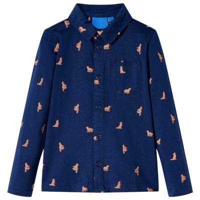 VidaXL Kindershirt 128 marineblauw